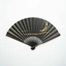 [HAND FAN] CRESCENT MOON (BLACK) GOLD LEAF | KARAKAMI (JAPANESE PAPER)｜KEIBIFUGETSU