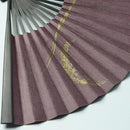 [HAND FAN] CRESCENT MOON (PURPLE) BRONZE | KARAKAMI (JAPANESE PAPER)｜KEIBIFUGETSU