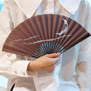 [HAND FAN] CRESCENT MOON (PURPLE) SILVER LEAF | KARAKAMI (JAPANESE PAPER)｜KEIBIFUGETSU
