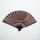 [HAND FAN] CRESCENT MOON (PURPLE) GOLD LEAF | KARAKAMI (JAPANESE PAPER)｜KEIBIFUGETSU