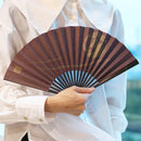 [HAND FAN] FULL MOON (PURPLE) BRONZE | KARAKAMI (JAPANESE PAPER)｜KEIBIFUGETSU