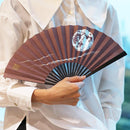 [HAND FAN] FULL MOON (PURPLE) SILVER LEAF | KARAKAMI (JAPANESE PAPER)｜KEIBIFUGETSU