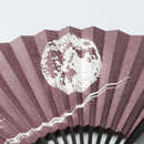 [HAND FAN] FULL MOON (PURPLE) SILVER LEAF | KARAKAMI (JAPANESE PAPER)｜KEIBIFUGETSU