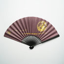[HAND FAN] FULL MOON (PURPLE) GOLD LEAF | KARAKAMI (JAPANESE PAPER)｜KEIBIFUGETSU