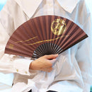 [HAND FAN] FULL MOON (PURPLE) GOLD LEAF | KARAKAMI (JAPANESE PAPER)｜KEIBIFUGETSU