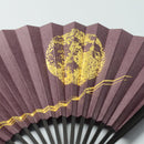 [HAND FAN] FULL MOON (PURPLE) GOLD LEAF | KARAKAMI (JAPANESE PAPER)｜KEIBIFUGETSU