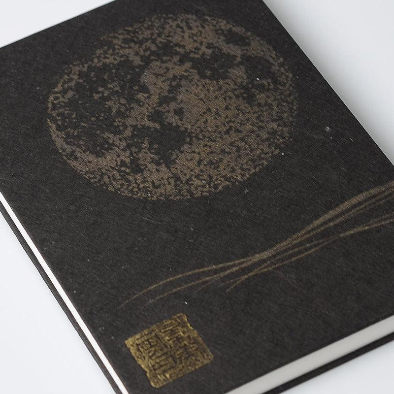 [STATIONERY] RED STAMP BOOK FULL MOON (BLACK) | KARAKAMI (JAPANESE PAPER)｜KEIBIFUGETSU