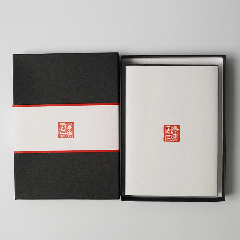 [STATIONERY] RED STAMP BOOK FULL MOON (BLACK) | KARAKAMI (JAPANESE PAPER)｜KEIBIFUGETSU