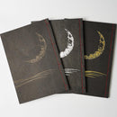 [STATIONERY] NOTEBOOK CRESCENT MOON (BLACK) | KARAKAMI (JAPANESE PAPER)｜KEIBIFUGETSU