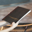 [STATIONERY] NOTEBOOK CRESCENT MOON (BLACK) | KARAKAMI (JAPANESE PAPER)｜KEIBIFUGETSU