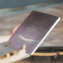 [STATIONERY] NOTEBOOK CRESCENT MOON (PURPLE) | KARAKAMI (JAPANESE PAPER)｜KEIBIFUGETSU