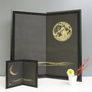 [FOLDING SCREEN (ROOM DIVIDER)] FULL MOON (BLACK) BRONZE (L) | KARAKAMI (JAPANESE PAPER)｜KEIBIFUGETSU