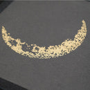 [FOLDING SCREEN (ROOM DIVIDER)] CRESCENT MOON (BLACK) BRONZE (S) | KARAKAMI (JAPANESE PAPER)｜KEIBIFUGETSU