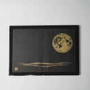 [FOLDING SCREEN (ROOM DIVIDER)] FULL MOON (BLACK) BRONZE (S) | KARAKAMI (JAPANESE PAPER)｜KEIBIFUGETSU