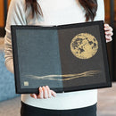 [FOLDING SCREEN (ROOM DIVIDER)] FULL MOON (BLACK) BRONZE (S) | KARAKAMI (JAPANESE PAPER)｜KEIBIFUGETSU