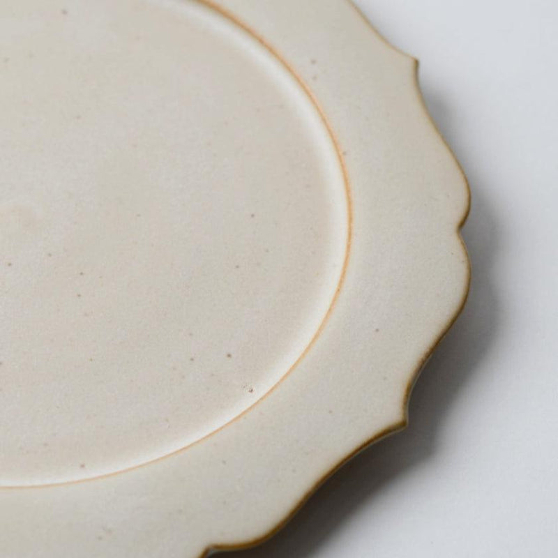 [PLATE] MATTE FLAT PLATE (RIM) RINKA-M WHITE | KYOTO-KIYOMIZU WARE | FUUU