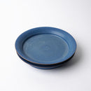 [DISH] MATTE RIM PLATE ROUND (M) BLUE PAIR SET | KYOTO-KIYOMIZU WARE | FUUU