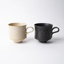 [MUG (CUP)] MATTE (SQUARE) PAIR SET BLACK & WHITE | KYOTO-KIYOMIZU WARE | FUUU