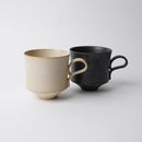 [MUG (CUP)] MATTE (SQUARE) PAIR SET BLACK & WHITE | KYOTO-KIYOMIZU WARE | FUUU