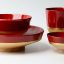 [DISH SET] KOROMO 4-PIECE SET (PLATE, BOWL, SAKE CUP, CUP) | LACQUERWARE | ISUKE