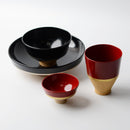 [DISH SET] KOROMO 4-PIECE SET (PLATE, BOWL, SAKE CUP, CUP) | LACQUERWARE | ISUKE