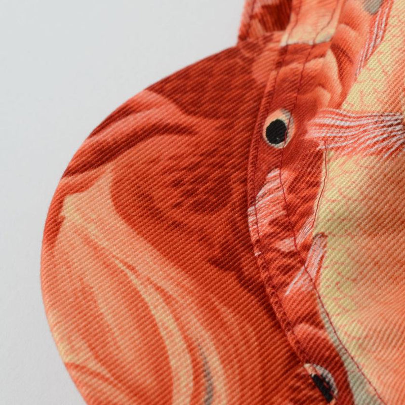 [CAP] Haura Red Fishes（Allover Design）|京都Yuzen染色| Majikao