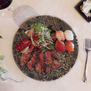 [LARGE PLATE (PLATTER)] KYO-YUZEN - BLACK | PRINTING AND KYO-YUZEN ENGRAVING| SANSAI STUDIO