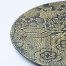 [LARGE PLATE (PLATTER)] KYO-YUZEN - BLACK | PRINTING AND KYO-YUZEN ENGRAVING| SANSAI STUDIO