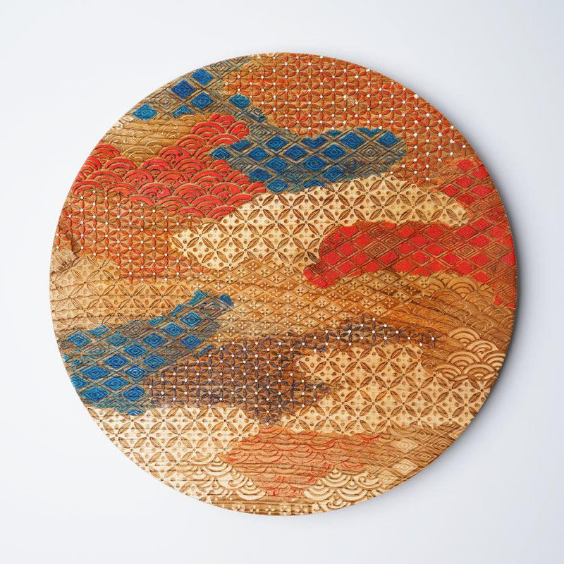 [LARGE PLATE (PLATTER)] KYO-KOMON - AYA | PRINTING AND KYO-YUZEN ENGRAVING| SANSAI STUDIO