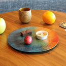 [LARGE PLATE (PLATTER)] SWELL OF THE SEA | PRINTING AND KYO-YUZEN ENGRAVING| SANSAI STUDIO