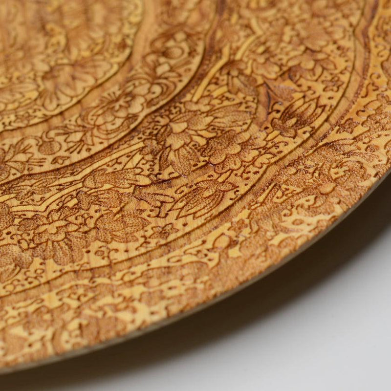 [LARGE PLATE (PLATTER)] KYO YUZEN FLOWER PATTERN | PRINTING AND KYO-YUZEN ENGRAVING| SANSAI STUDIO