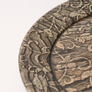 [LARGE PLATE (PLATTER)] RIMMED DISH WITH GRAPES ARABESQUE - GRAY | PRINTING AND KYO-YUZEN ENGRAVING| SANSAI STUDIO