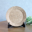 [LARGE PLATE (PLATTER)] RIMMED DISH - GRAPES ARABESQUE - LIGHT BROWN | PRINTING AND KYO-YUZEN ENGRAVING| SANSAI STUDIO