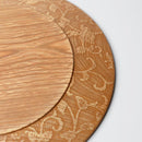 [LARGE PLATE (PLATTER)] RIMMED DISH - GRAPES ARABESQUE - LIGHT BROWN | PRINTING AND KYO-YUZEN ENGRAVING| SANSAI STUDIO