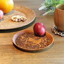 [SMALL DISH] DEER AND AUTUMN LEAVES | PRINTING AND KYO-YUZEN ENGRAVING| SANSAI STUDIO