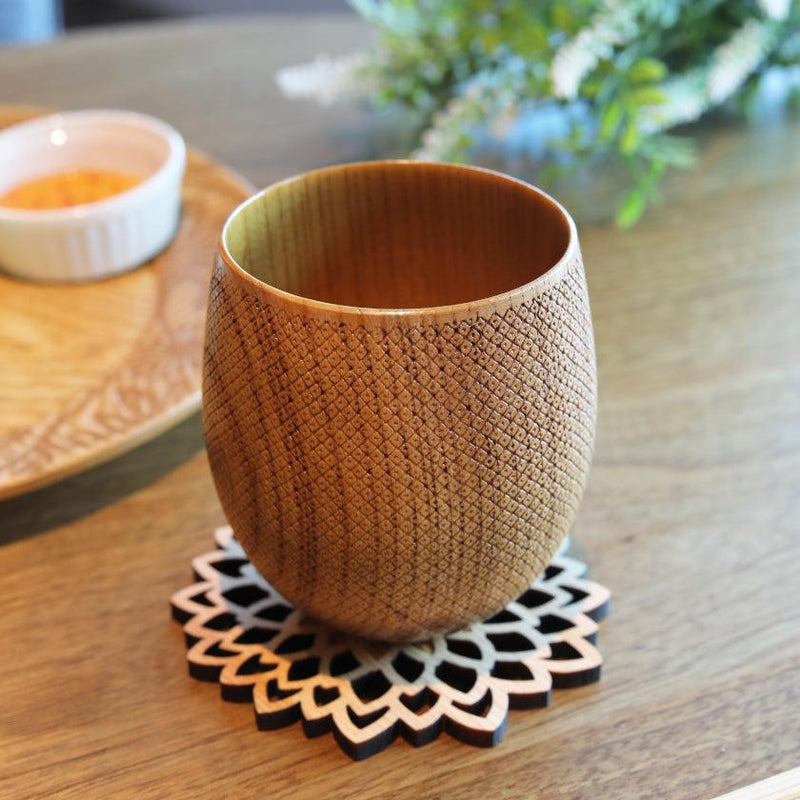 [CUP] HITTA KANOKO (LIGHT BROWN) | PRINTING AND KYO-YUZEN ENGRAVING| SANSAI STUDIO