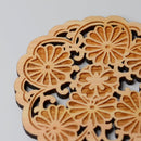 [COASTER] CHERRY BLOSSOMS WITH CHRYSANTHEMUM | PRINTING AND KYO-YUZEN ENGRAVING| SANSAI STUDIO