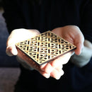 [COASTER] PLUM BLOSSOMS ON DIAMOND PATTERN | PRINTING AND KYO-YUZEN ENGRAVING| SANSAI STUDIO