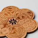 [COASTER] PLUM BLOSSOMS WITH KOMON | PRINTING AND KYO-YUZEN ENGRAVING| SANSAI STUDIO