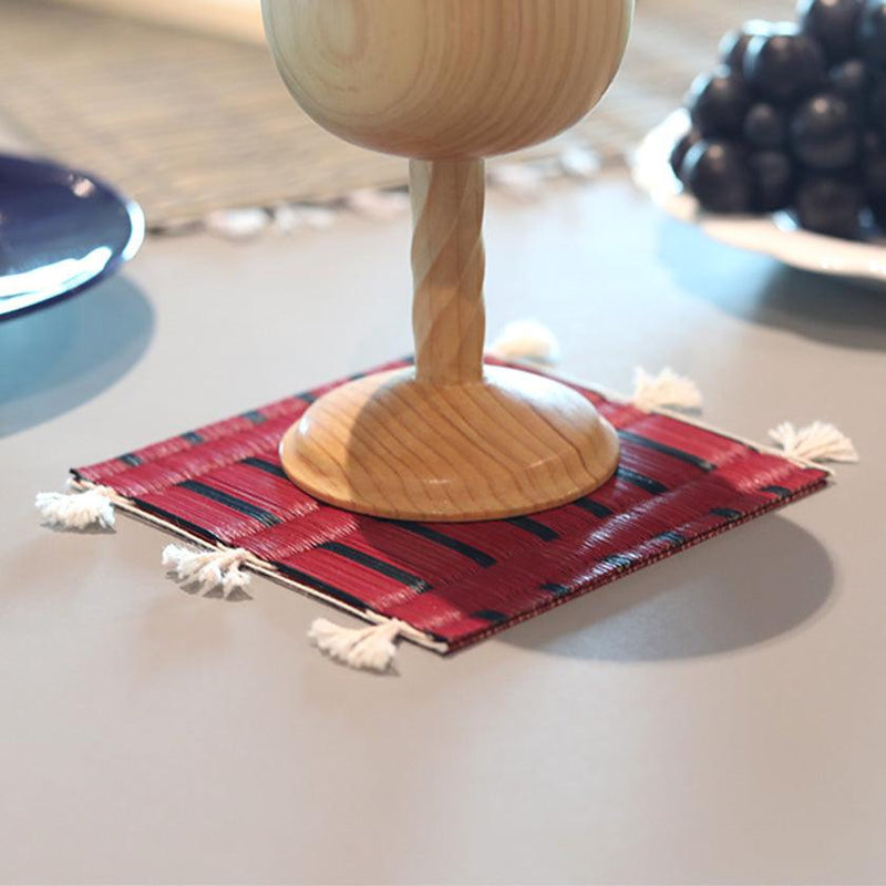 [COASTER] SET OF 4 (RED) | TATAMI | TATAMIYA TATSUZO