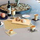 [MAT SET] 4 COASTERS (BLUE) & 2 PLACE MATS (YELLOW) | TATAMI | TATAMIYA TATSUZO