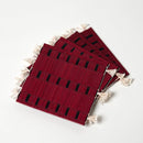 [MAT SET] 4 COASTERS (RED) & 2 PLACE MATS (BLACK) | TATAMI | TATAMIYA TATSUZO