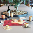 [MAT SET] 4 COASTERS (BLACK) & 2 PLACE MATS (RED) | TATAMI | TATAMIYA TATSUZO