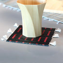 [MAT SET] 4 COASTERS (BLACK) & 2 PLACE MATS (RED) | TATAMI | TATAMIYA TATSUZO