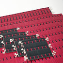 [MAT SET] 4 COASTERS (BLACK) & 2 PLACE MATS (RED) | TATAMI | TATAMIYA TATSUZO