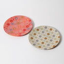 [PLATE SET] ROUND PLUM & CHRYSANTHEMUM PAIR SET | NISHIJIN TEXTILES| EMURA SHOUTEN