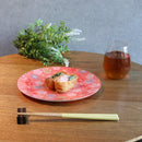 [PLATE SET] ROUND PLUM & CHRYSANTHEMUM PAIR SET | NISHIJIN TEXTILES| EMURA SHOUTEN