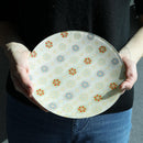 [PLATE SET] ROUND PLUM & CHRYSANTHEMUM PAIR SET | NISHIJIN TEXTILES| EMURA SHOUTEN