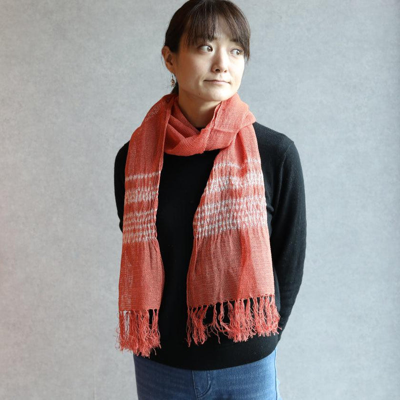 [SCARF] KUROTANI SOUFU (KUSAKI-DYED, AKANE-RED SHIBORI) | KUROTANI WASHI PAPER|KUROTANI WASHI COOPERATIVE GROUP