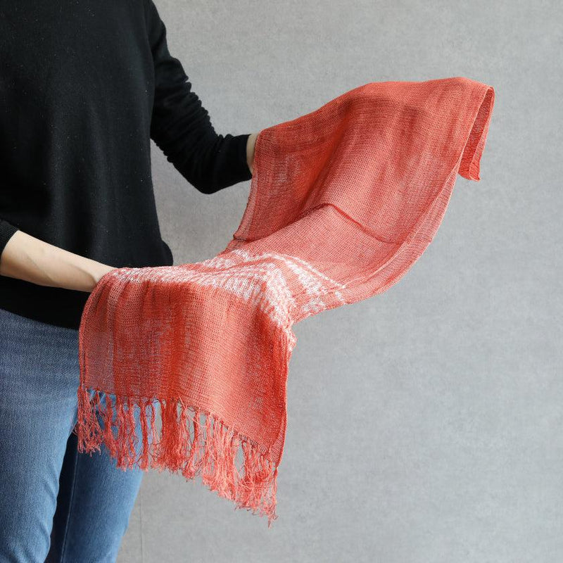 [SCARF] KUROTANI SOUFU (KUSAKI-DYED, AKANE-RED SHIBORI) | KUROTANI WASHI PAPER|KUROTANI WASHI COOPERATIVE GROUP